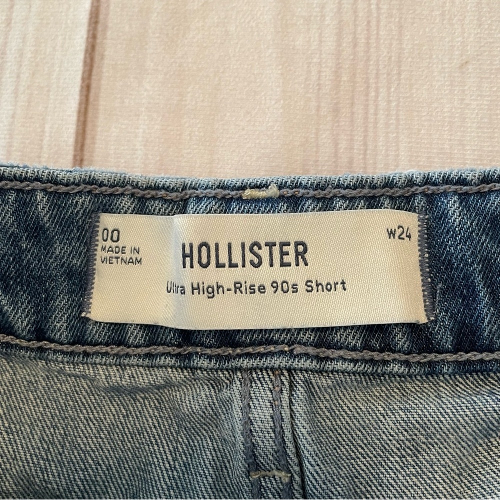 Hollister 90s Ultra High Rise Shorts Women’s 00 | W24 A-Line Jean Shorts Grunge - Picture 10 of 13